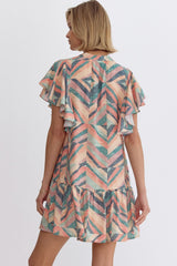 Multi Peach Combo Dress