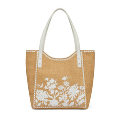 White Natural Pepper Straw Tote