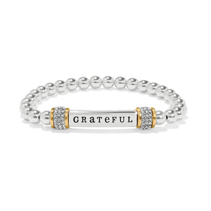 Meridian “Grateful” 2 tone Stretch Bracelet