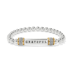 Meridian “Grateful” 2 tone Stretch Bracelet