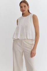Off White Pleated Top