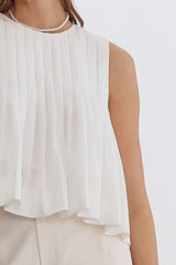 Off White Pleated Top