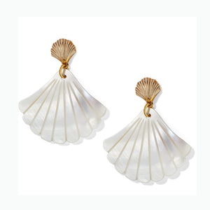 Sunset Cove White Shell Post Drop Earring
