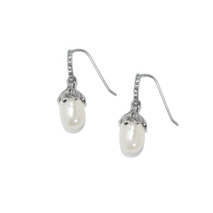 Everbloom Pearl Drop Silver French Wire Earring