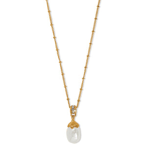 Everbloom Pearl Drop Gold Necklace