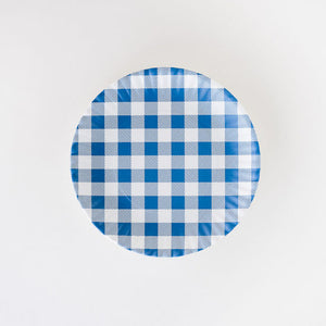 Gingham “paper” plate set/4