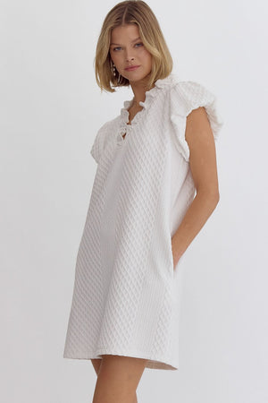 Off white textured dress