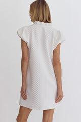 Off white textured dress
