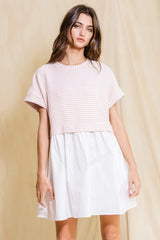 Stripe top poplin dress