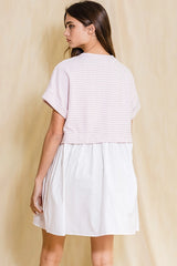 Stripe top poplin dress