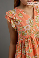 Summer Floral Dress- Plus