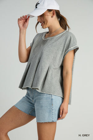 Terry Raw Hem Top