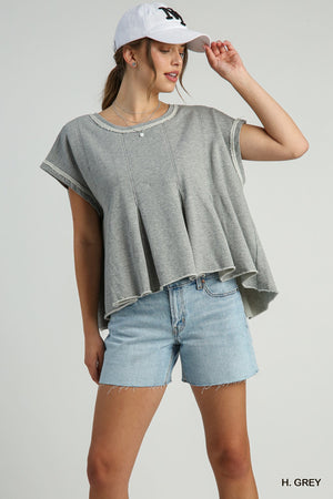 Terry Raw Hem Top