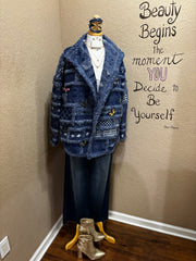 Cordelia blu patchwork jacket