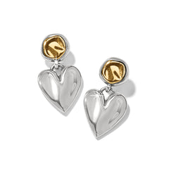 Cascade heart post drop earring