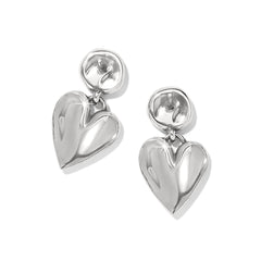 Cascade heart post drop earring