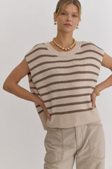 Mocha Striped Sweater top