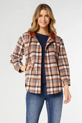 Frieda Button Front Hooded Shacket