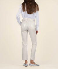 Reese High rise Metallic silver jean