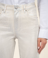 Reese High rise Metallic silver jean