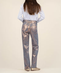 Sienna High Rise Wide leg metallic rose gold Jeans