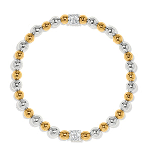 Meridian petite silver/gold stretch bracelet