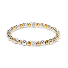 Meridian petite silver/gold stretch bracelet