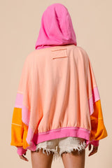 Color Block Half Zip Hoodie