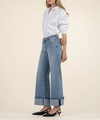 Meg HR Fab-Ab wide leg with rolled cuff