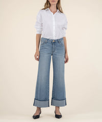 Meg HR Fab-Ab wide leg with rolled cuff