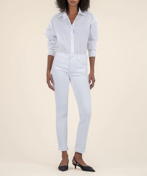 Catharine boyfriend optic white mid-rise Jean