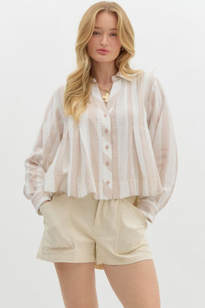 Taupe Pleated top