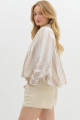 Taupe Pleated top