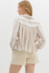 Taupe Pleated top