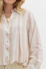 Taupe Pleated top