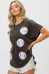 Sequin baseball tee