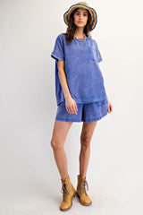 Mineral Washed woven short set