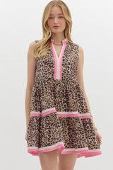 Pink leopard dress