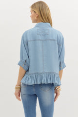 Light Denim Ruffled top