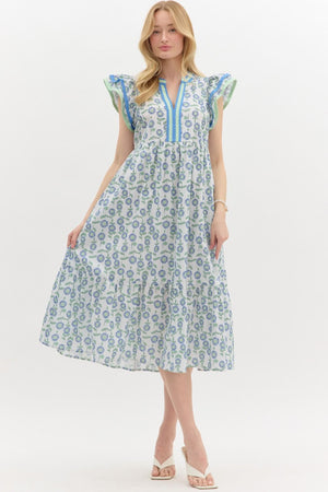 Mint floral dress