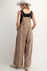 Animal Print terry knit overall