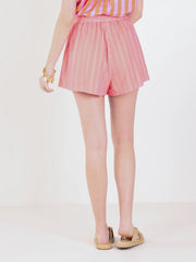 Scout Shorts- Coral print Stripe