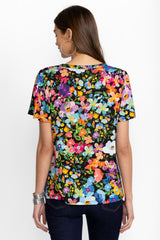 Wild Bloom Flutter Sleeve Henley Tee