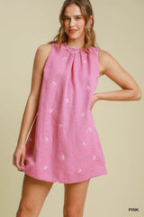 Pink bow back dress