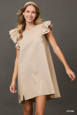 Stone ruffled dress