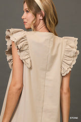 Stone ruffled dress