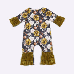 Golden Blossom Baby Romper