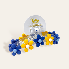 Daisy Claw Clip - Navy Yellow