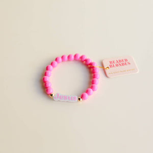 Jesus Pink Bubble Bracelet: Extended 7.25 inch