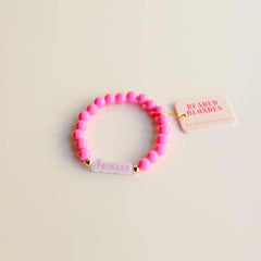 Jesus Pink Bubble Bracelet: Standard 6.75 inch